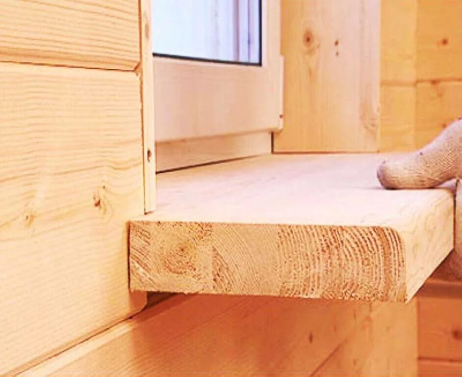 Установить подоконник в деревянном доме