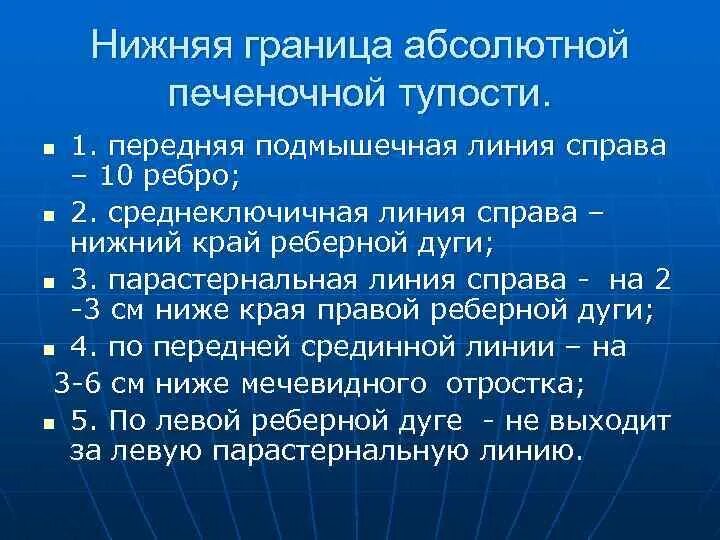 Нижняя граница печени. Нижняя граница абсолютной тупости печени. Перкуссия печени нижняя граница. Границы абсолютной тупости печени по курлову. Верхняя граница абсолютной тупости печени.