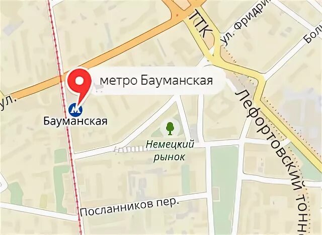 Метро бауманская на карте москвы
