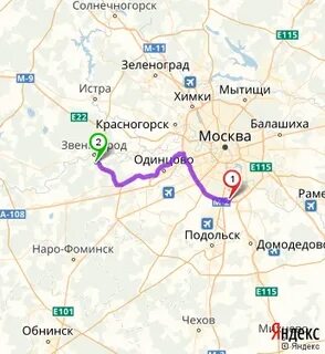 Красногорск и одинцово на карте