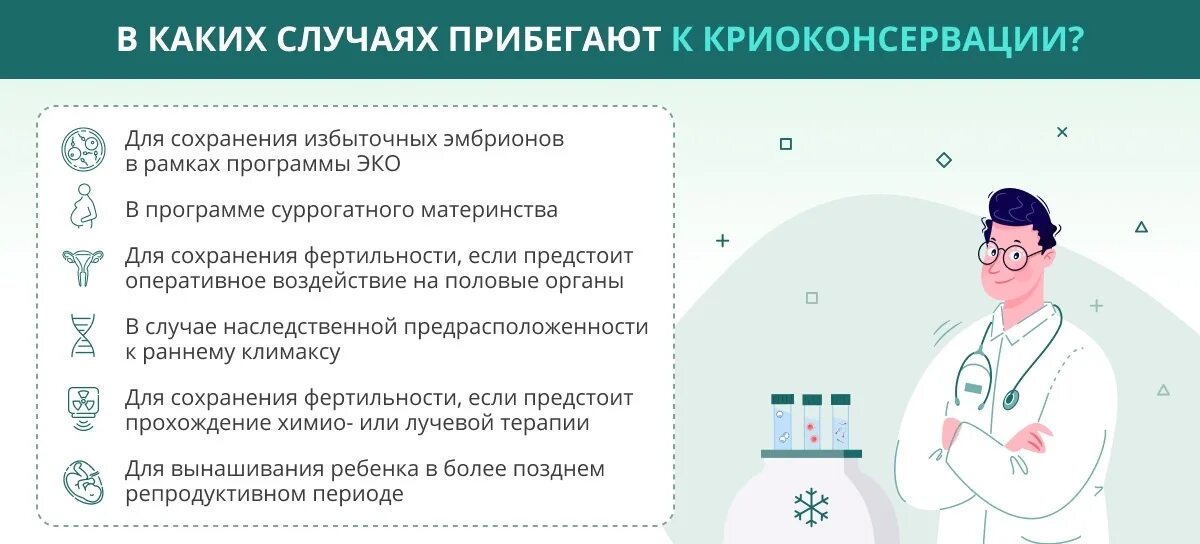 Криоконсервации эмбрионов. Методы криоконсервации клеток. Витрификация (криоконсервация) эмбрионов. Показания к криоконсервации эмбрионов. Случаях можно прибегнуть к