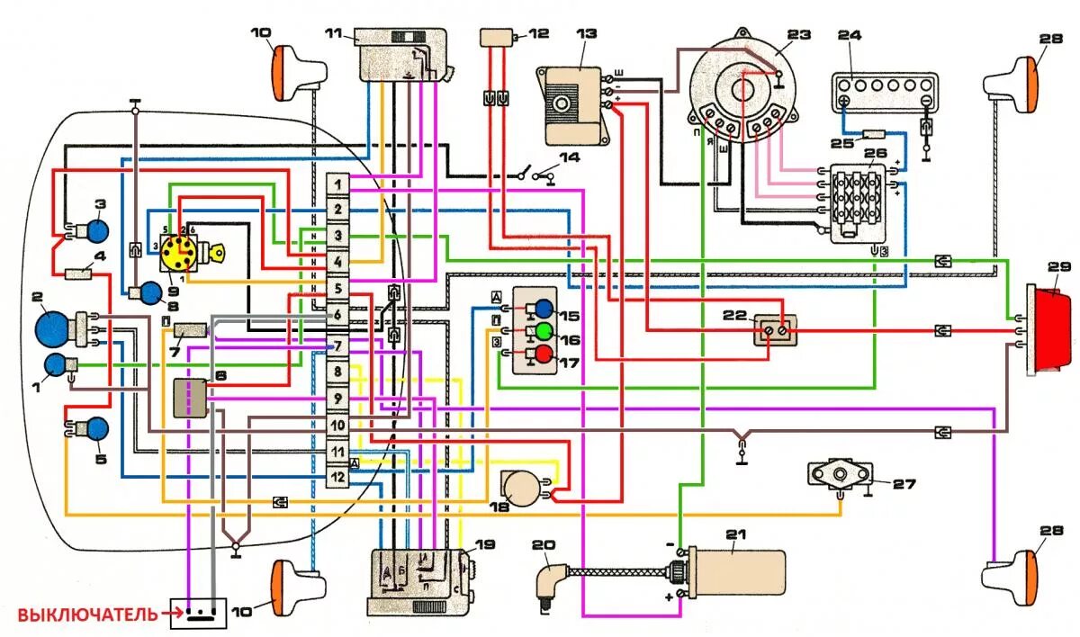 Схема проводки планета 5 12 вольт. Электрическая проводка ИЖ Планета 5. Схема электрооборудования ИЖ Планета 5-01. Электросхема мотоцикла ИЖ Планета 5 12 вольт. Схема электрооборудования ИЖ Планета 5 12 вольт.