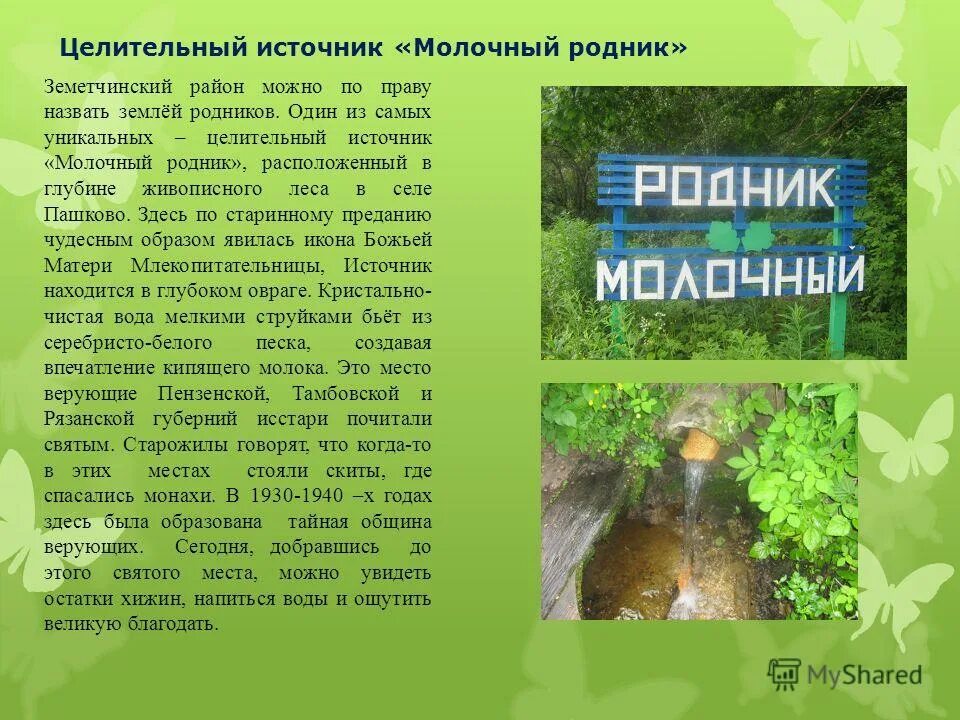 Молочный Родник Земетчинского района. Родник молочный Пашково. Название родника. Сообщение о Родниках. Назовите источники воды