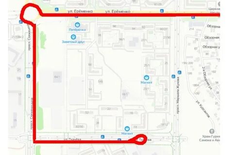 Остановки 71 автобуса на карте