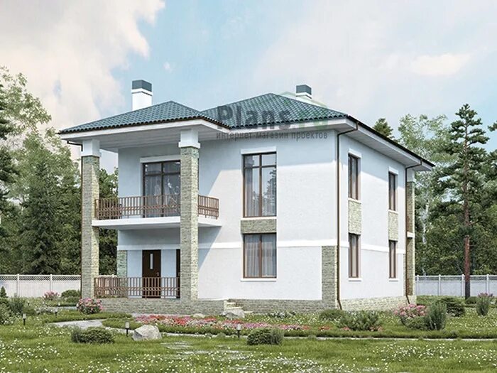 Проект дома Plans-39-87 (210 кв.м, поризованный кирпич) - купить в интернет-мага