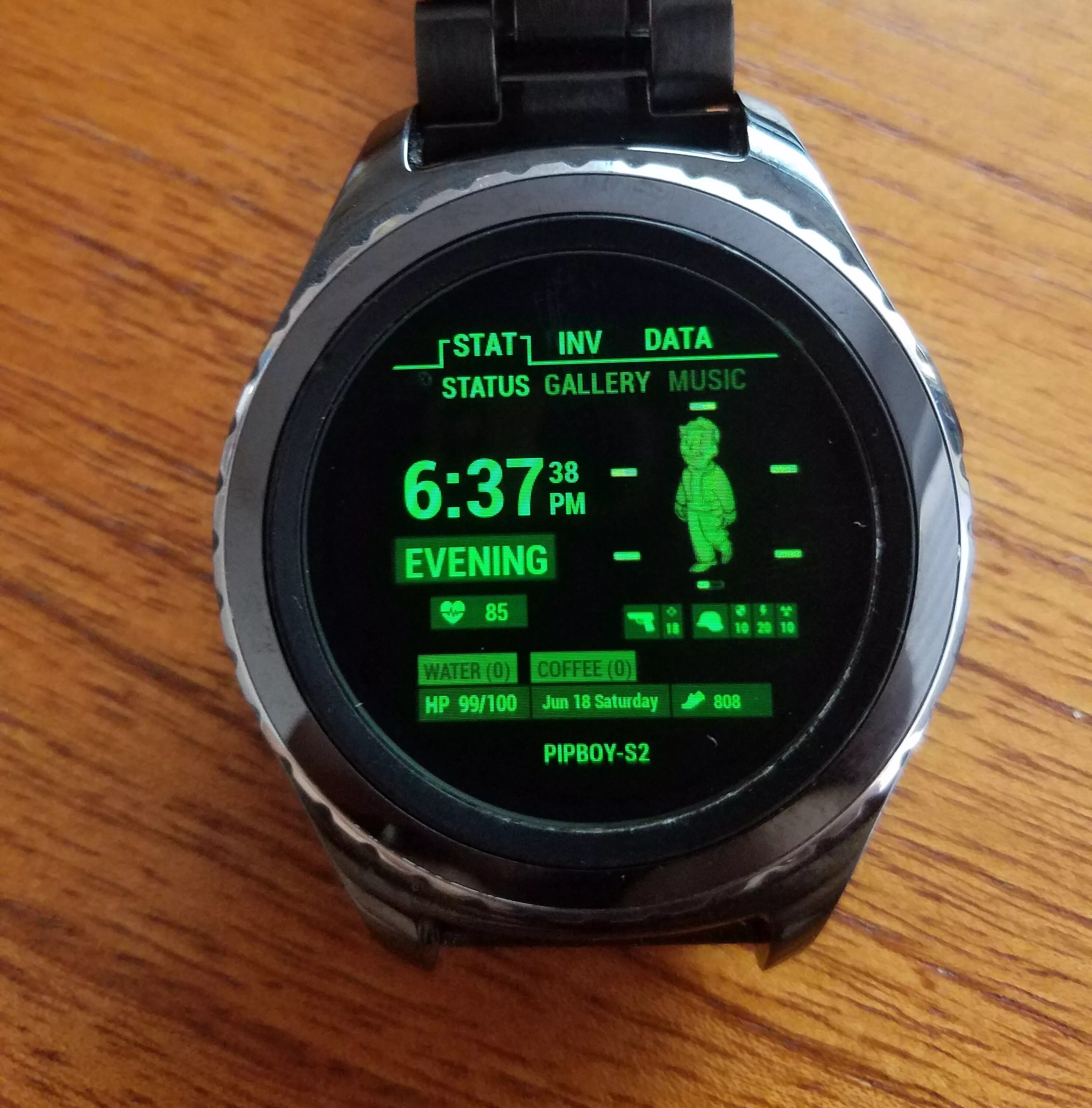Часы fallout. Циферблат pip-boy для gear s3. часы фоллаут. самсунг вотч s2 классик. смарт часы фоллаут.