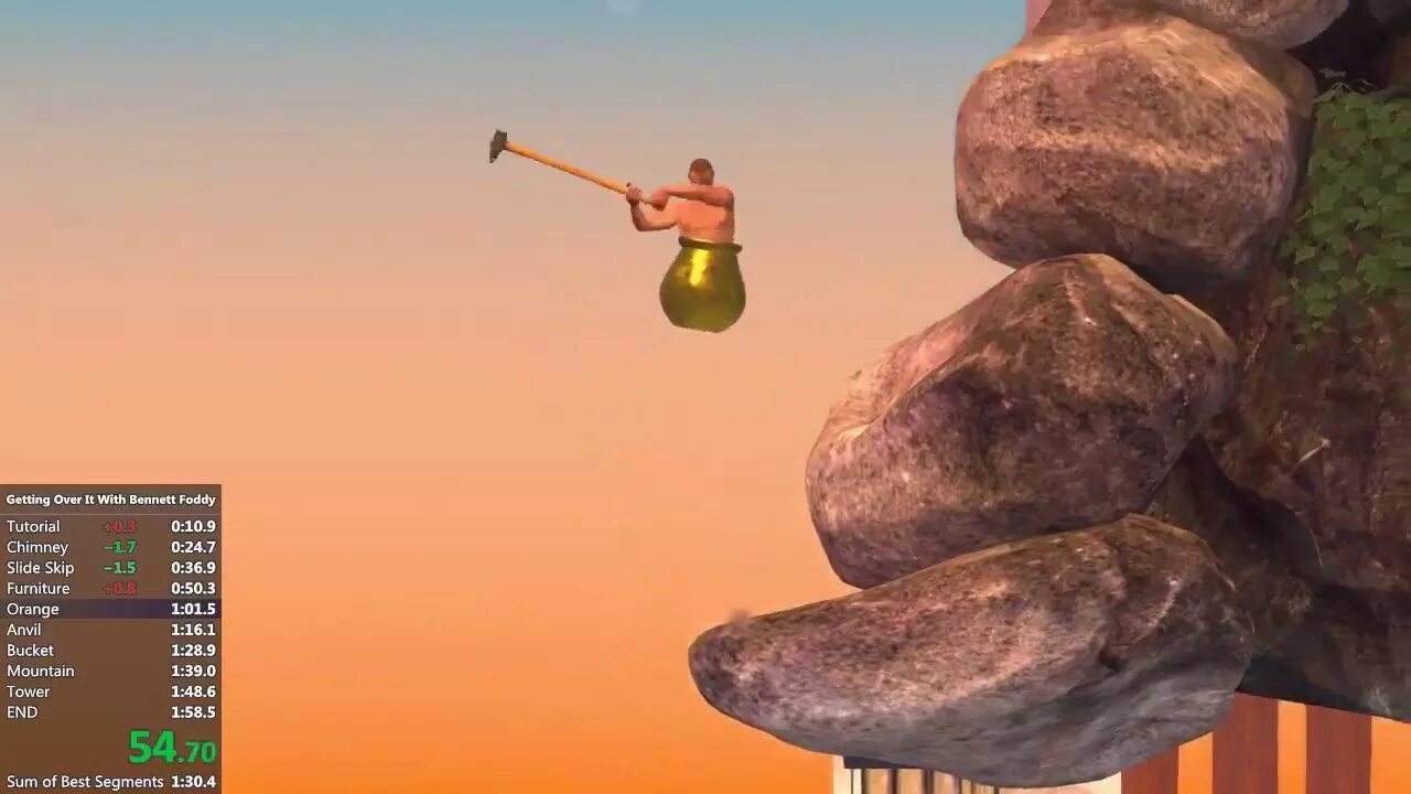 Getting over it with bennett foddy игра. Геттинг овер ит. getting over it спидран. getting over it speedrun. карта getting over it.