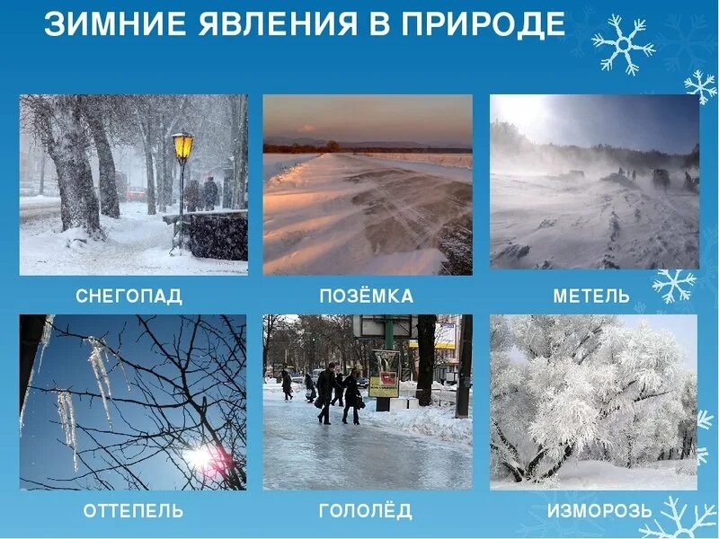 Признаки наступления зимы