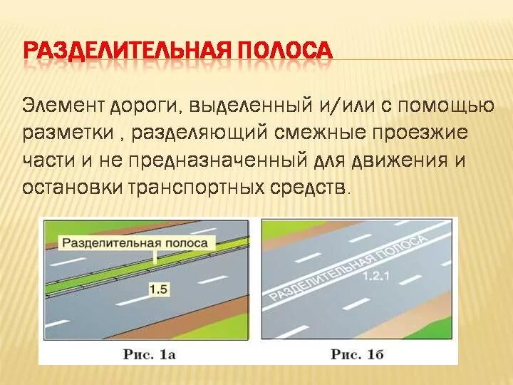 Элементы части дороги. Дорожная разметка сплошная линия 1.1. Разделительная полоса на дороге разметка. Обочина разметка 1.2. Разделительная разметка полос движения.