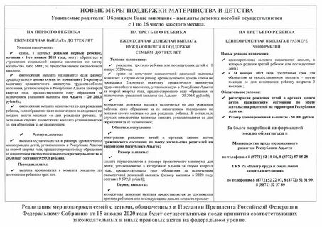 Государственной поддержки семьи материнства и детства