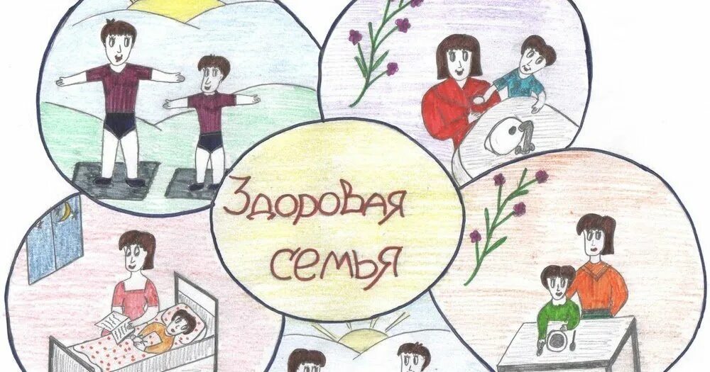 Рисунок на тему здоровая семья. ЗОЖ В моей семье. Рисунок на тему здоровый образ жизни семьи. Моя здоровая семья.