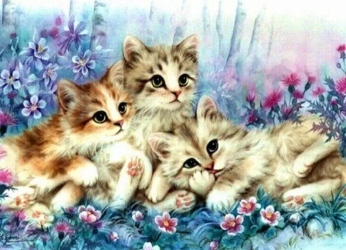 Скачать обои кошка, кот, взгляд, котенок, серый, фон, игрушка, портрет, раздел к