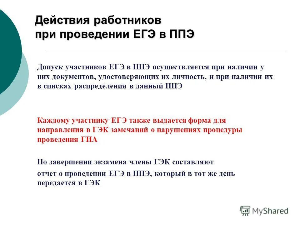 Когда осуществляется допуск участников в ппэ