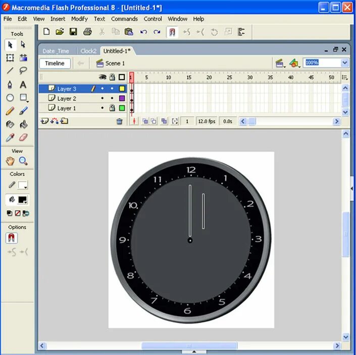 Flash Clock. Flash Clock with animations. Flash часы