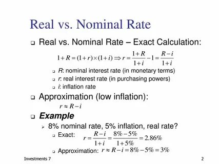 Real rate