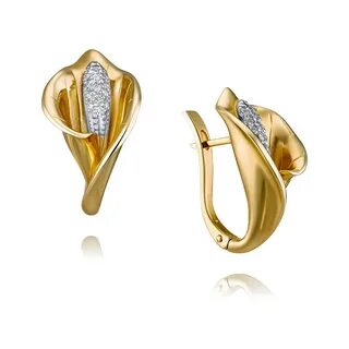 Серьги 585 пробы желтого золота