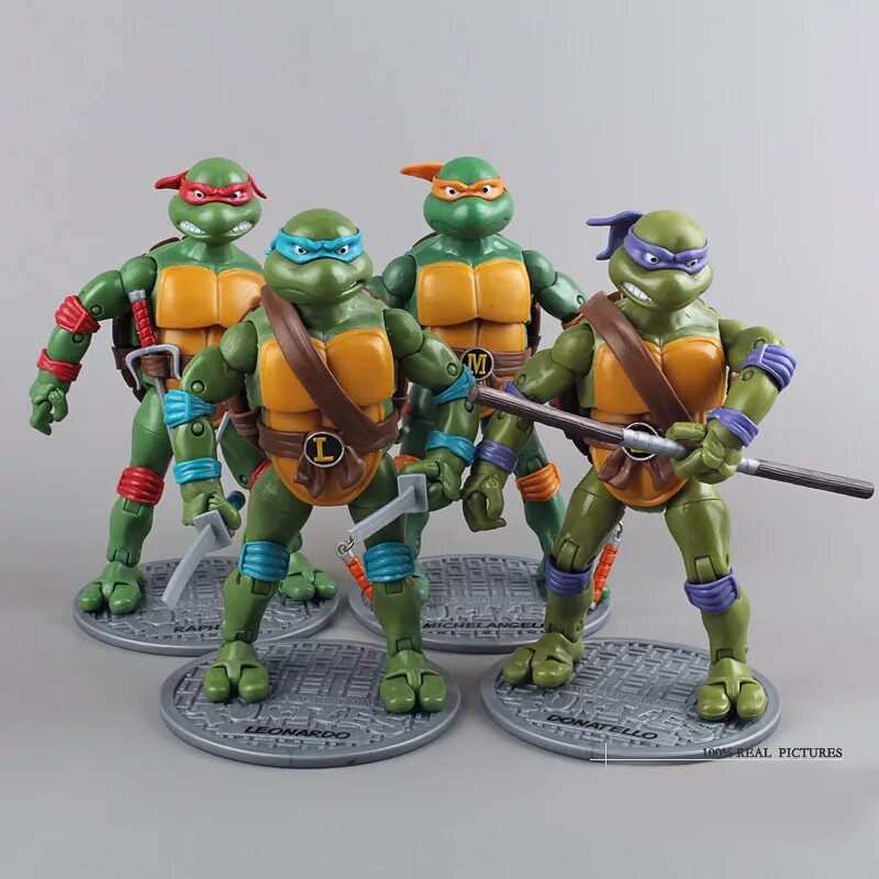 Фигурки Черепашки ниндзя 1987. Набор Ninja Turtles(Черепашки ниндзя). Игрушки Черепашки ниндзя 2007 Донателло. Набор фигурок Toys-Box Черепашки ниндзя (Ninja Turtle) 17 см./4 шт..