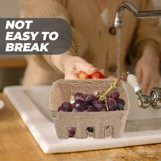 50 Pcs Compostable Berry Baskets Paper Food Tray Biodegradable Pulp Baskets Food