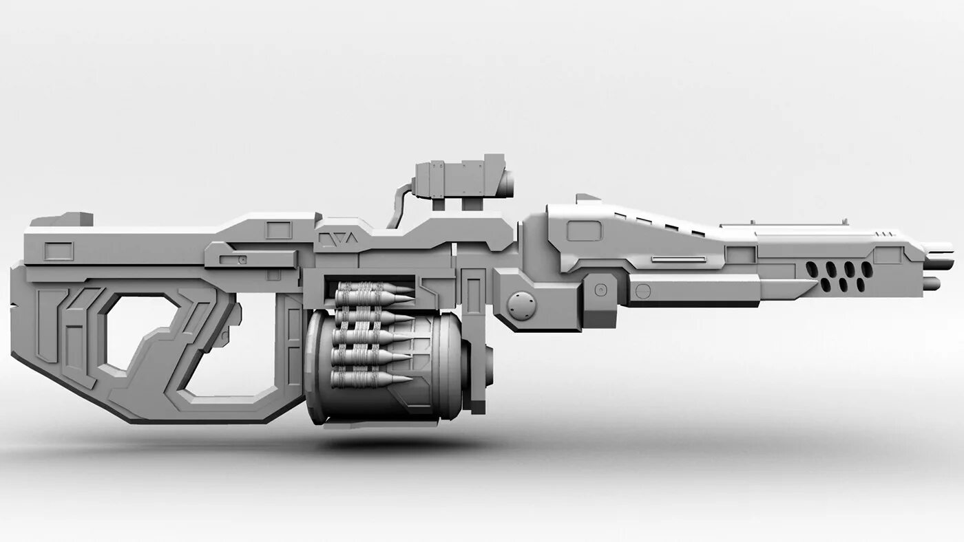 Gun project. Chaingun. Mini Chaingun. Render Gun 3d. Chain Gun.