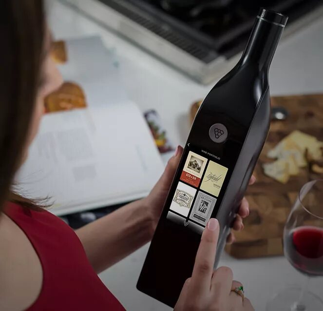 Smart wine scanner. Photos of monarches connected to wine.