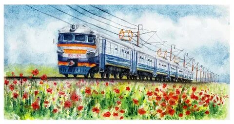 Поезд ржд рисунок