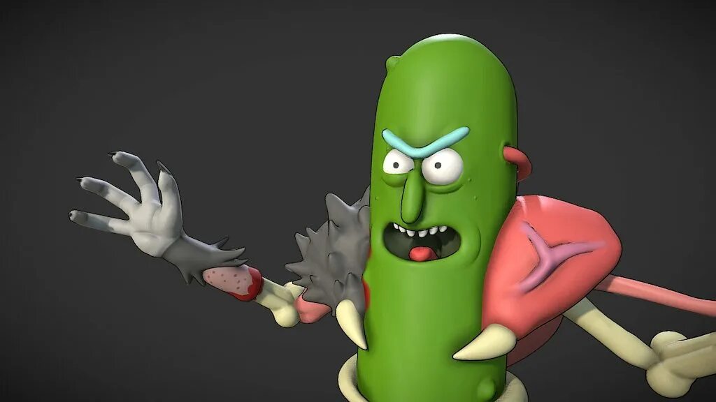 Рик 3д модель. Pickle rick 3d. pickle rick 3d model. огурчик рик 3д модель. 3d-фигурка рик огурчик.