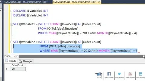 Declare variables