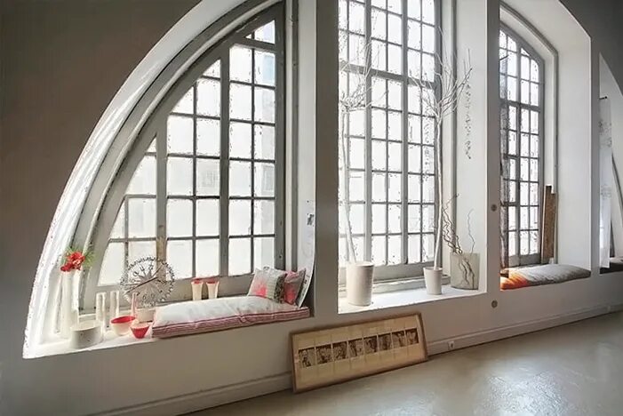 There is a big window