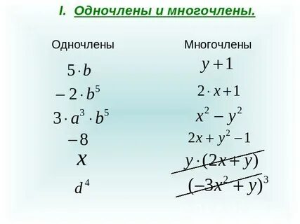 Представить одночлен в виде многочлена