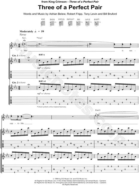 King crimson 1982. Perfect pair 3. King crimson three of a perfect pair 40th anniversary cd обложки. King crimson ноты. King crimson three of a perfect pair 1984.