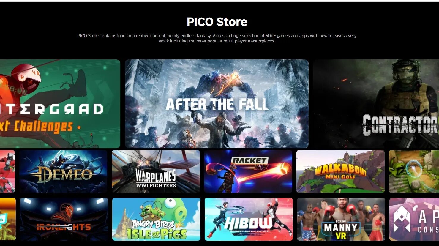 Pico 4 игры. Pico 4 VR игры. Pico Store. Lightband Pico 4.