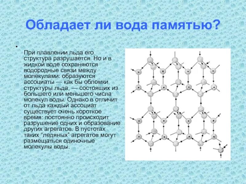 Какую решетку имеет вода