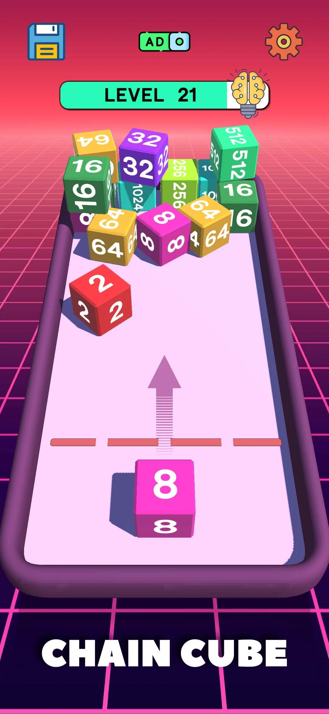 Cube chain. 2048 (игра). игра 2048: кубики. чаин куб 2048.. chain cube 2048 3d.