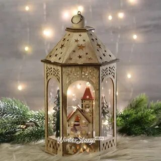 Фонарь новогодний с подсветкой большой