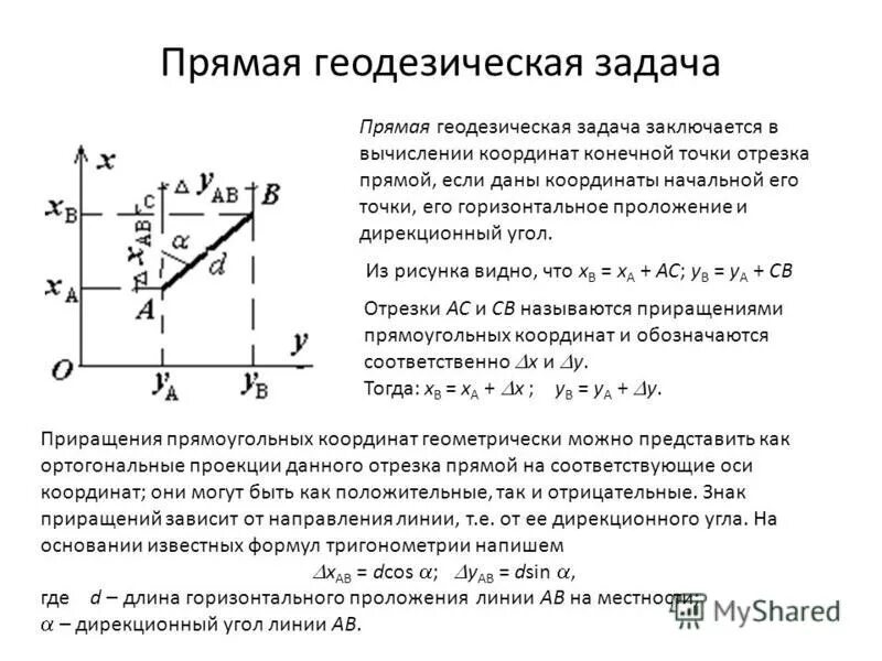 Формулы решения прямой геодезической задачи. Прямая геодезическая задача. Координаты точки прямая геодезическая задача. Формулы прямой и обратной геодезической задачи. Привязки формул