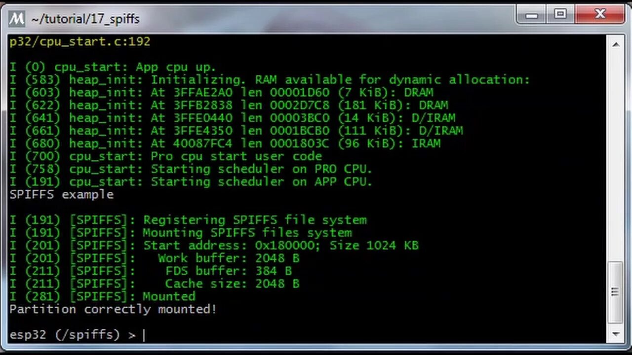 Esp32 spiffs. Esp32 Spiffs EEPROM. Init 3. Esp32 Partition.