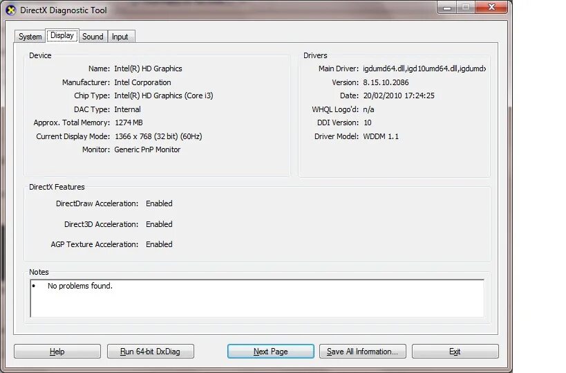 Direct3d 10. Поддержка DX 10. Direct3d 9. Intel Processor Diagnostic Tool. Direct device