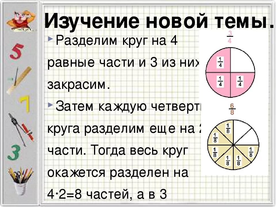 Как поделить квартиру на доли. Окружность разделена на 4 доли. 3/4 Части круга. Как поделить доли. Поделить 1/5 на 3 части.