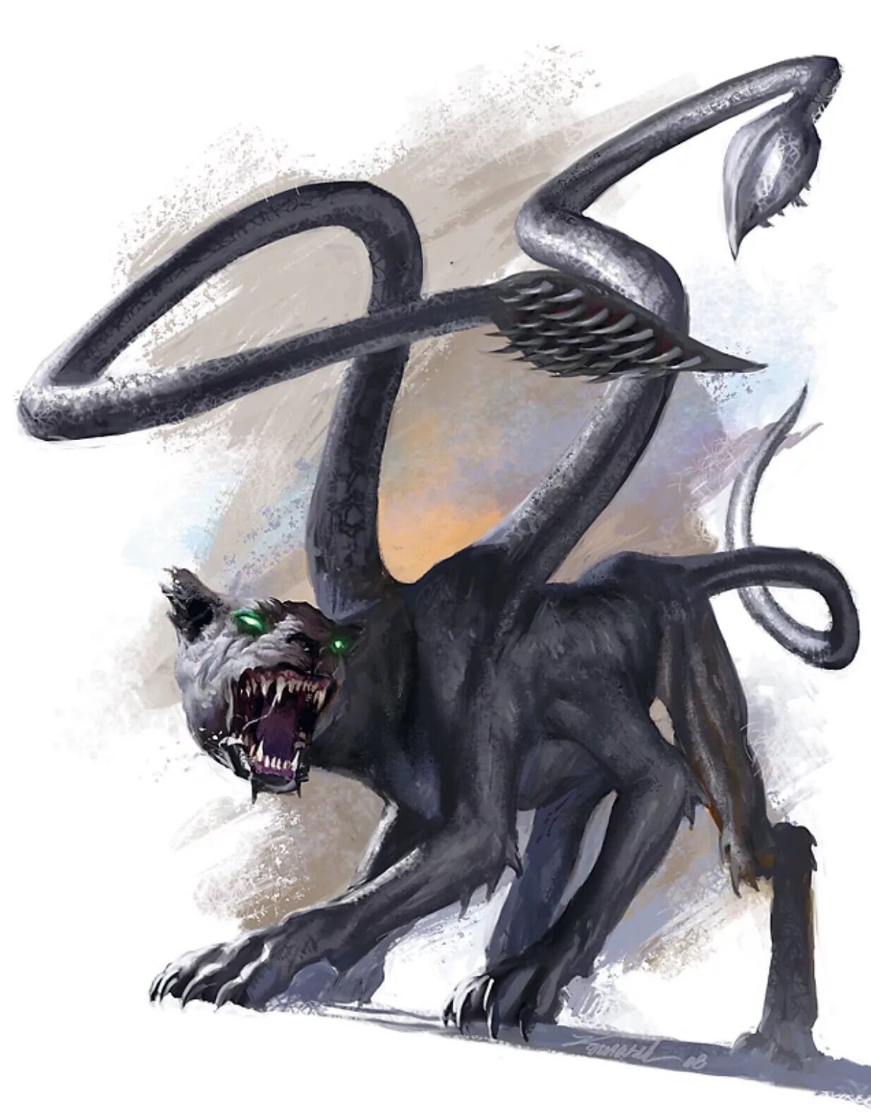 Монстр Дисплейсер Бист. Ускользающий зверь (Displacer Beast). Ускользающий зверь ДНД. Displacer Beast арт.