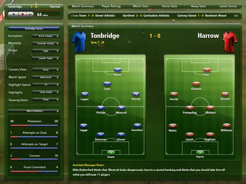 Ranking match. Championship Manager 2010. Championship Manager 2008. Football Manager 2010 Tactics. Match stats.