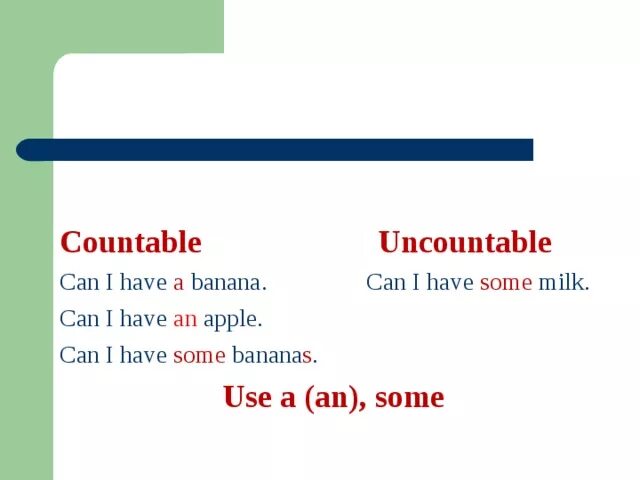 Can i have a of milk please. Countable uncountable a an some. some cans of. грамматика countable uncountable a, an, some, any. banana uncountable countable.