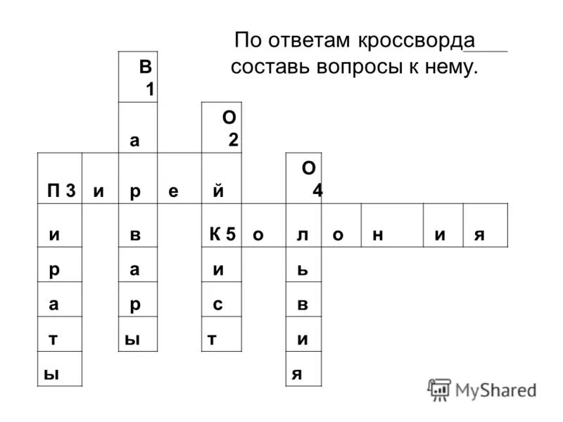 Кроссворд по рассказу сын полка