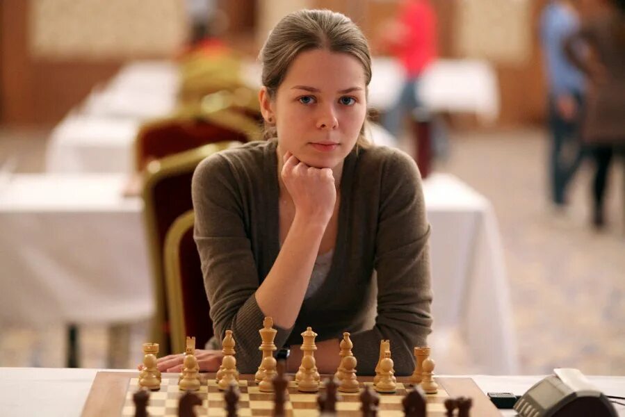 She playing chess