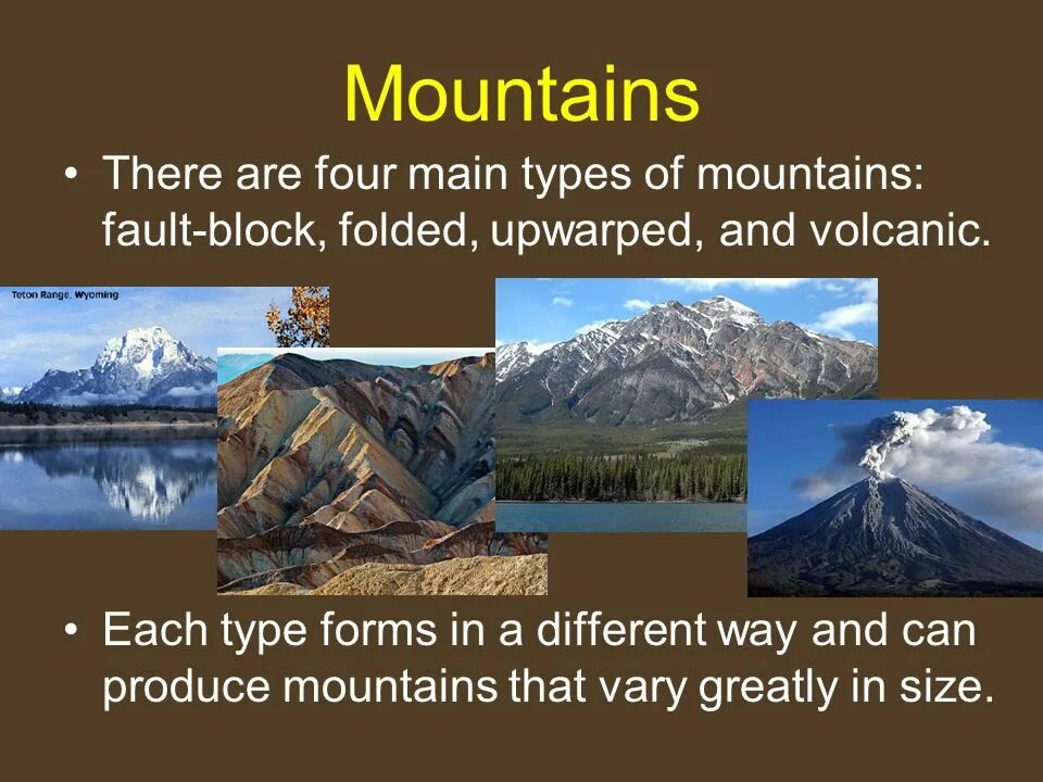High mountains текст. Горы России на английском. Fault Block Mountains. Скалистые горы презентация. Скалистые горы презентация на английском.