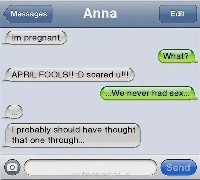 Message anna. Pregnant text.