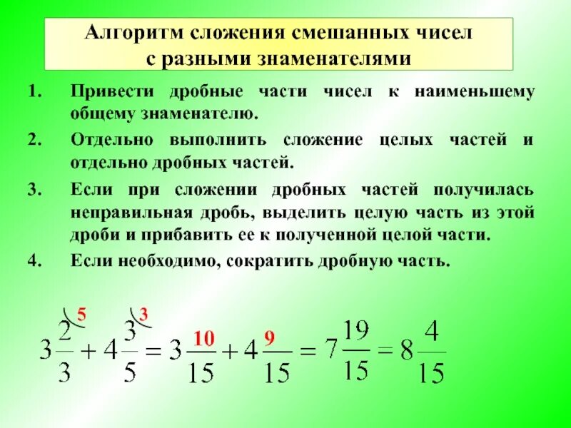 Число над знаменателем