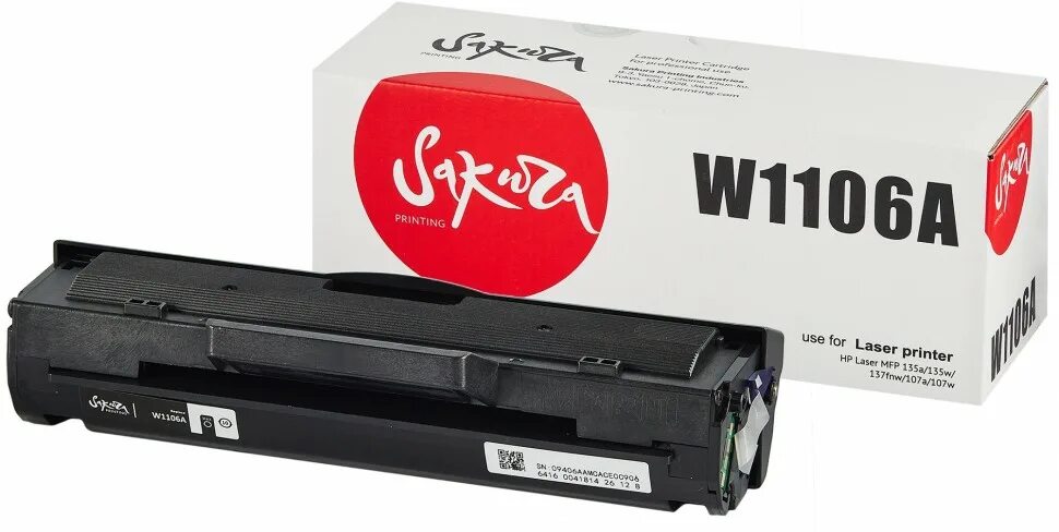 Картридж лазерный w1106a. Картридж sakura w1106a для hp laserjet 107a 107r 107w 135a 135r 135w 137fnw, черный, 1000 к.. тонер-картридж комус 106a w1106x сер.пов.емк.для hp mfp 135137(2000стр) (1634-59). картридж hp w 1106 а 107 a107w135. картридж hp w 1106 а 107 a107w135 озон.