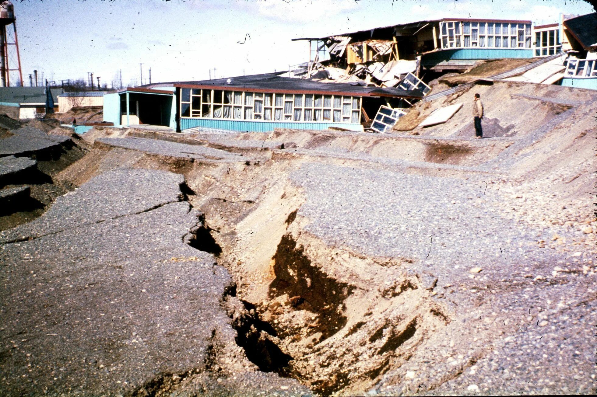 Аляскинское землетрясение 1964. Анкоридж 1964. ЦУНАМИ на Аляске 1964.