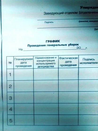 Проведение генеральных уборок в доу