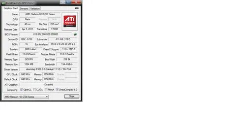 The version of amd radeon